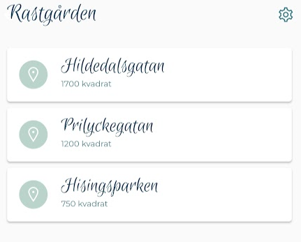 Översiktsvy i appen